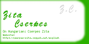 zita cserpes business card